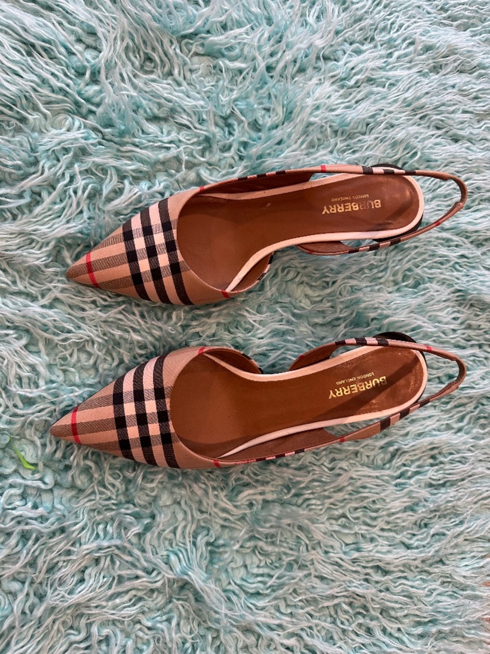Burberry Check Dame Slingback Pumps​